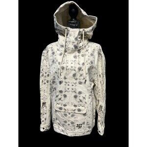 Ser.O.Ya Hoodie UNISEX SM WHITE/GREY SEASHELL Print Kangaroo Pocket GORPCORE
